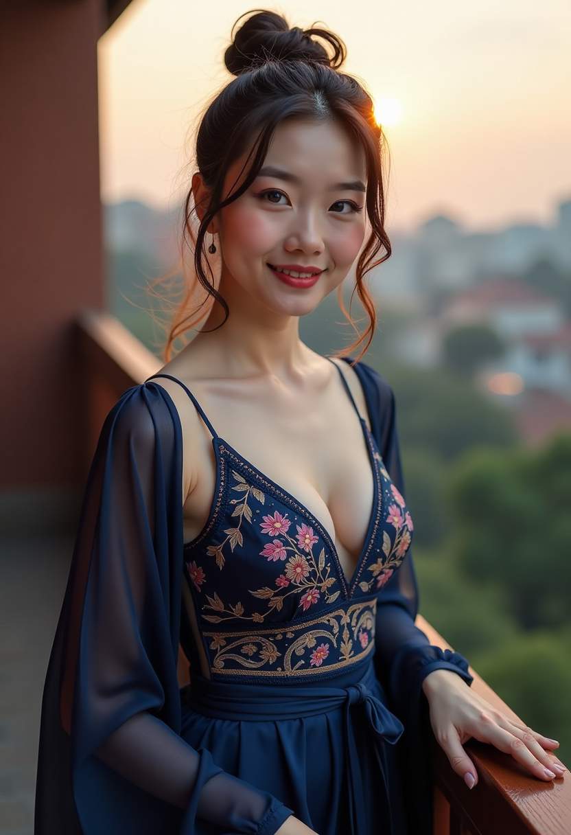 深蹲与晚霞